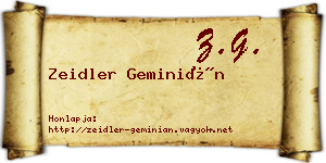 Zeidler Geminián névjegykártya